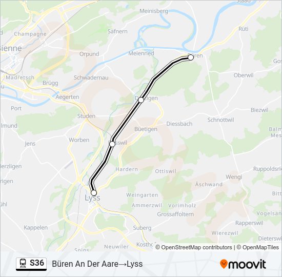 S36 Train Line Map