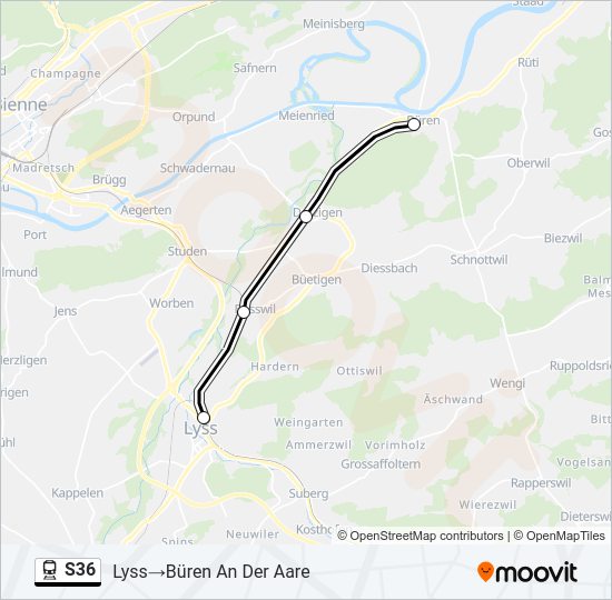 S36 Train Line Map