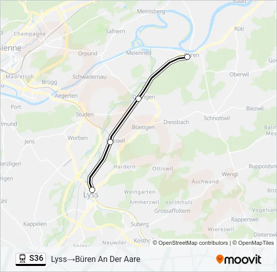 S36 Train Line Map