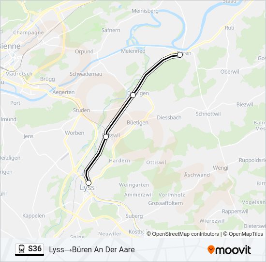 S36 Train Line Map