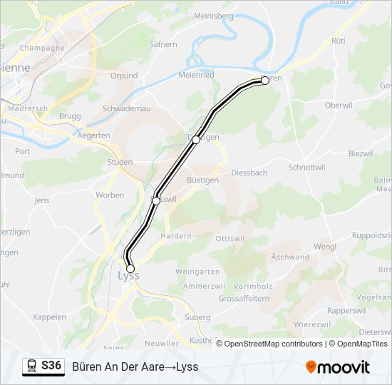 S36 Train Line Map
