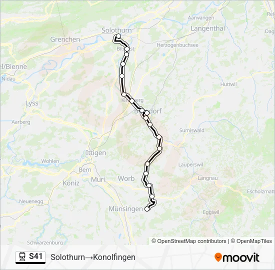 S41 Train Line Map
