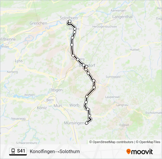 S41 Train Line Map