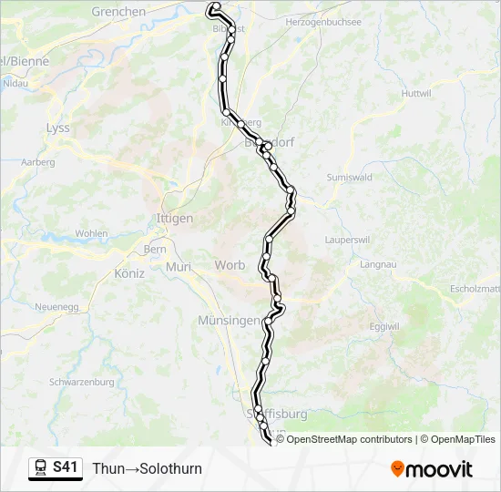 S41 Train Line Map