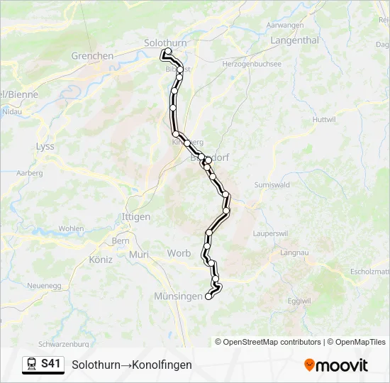 S41 Train Line Map