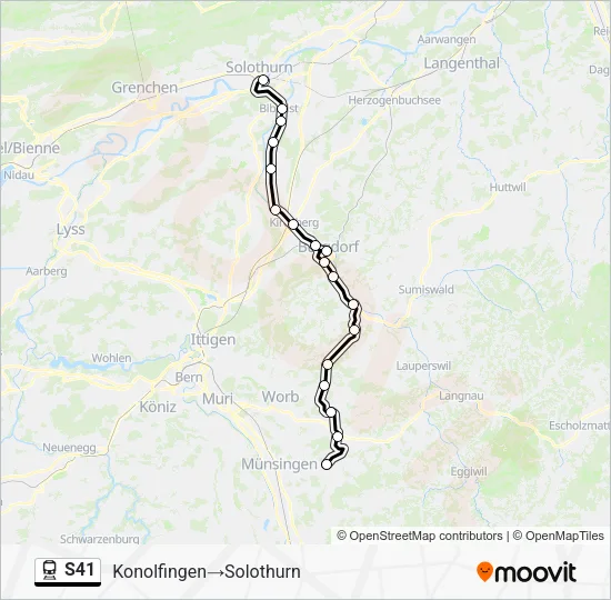 S41 Train Line Map