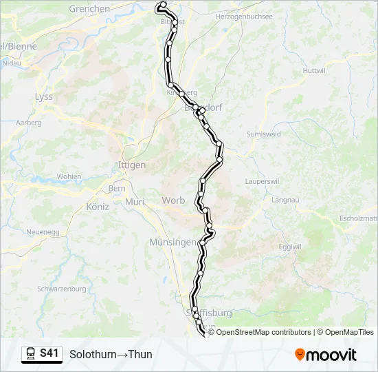 S41 Train Line Map