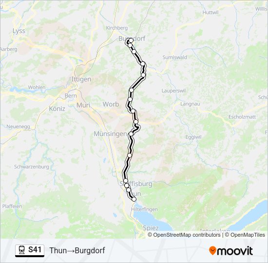 S41 Train Line Map