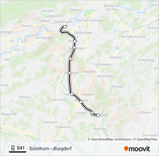 S41 Train Line Map