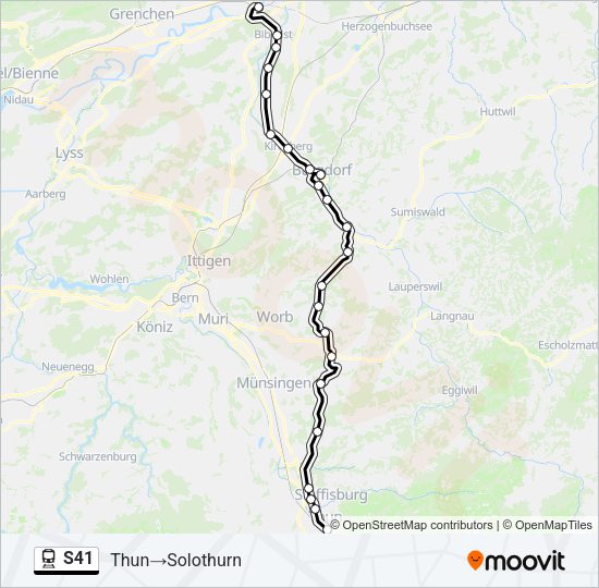 S41 Train Line Map
