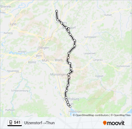 S41 Train Line Map