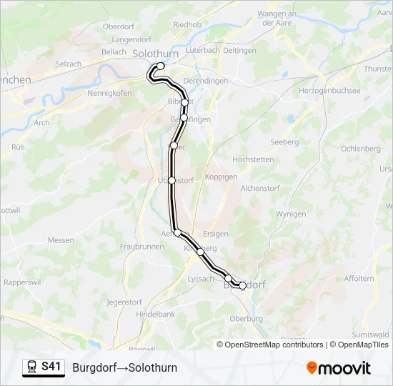S41 Train Line Map