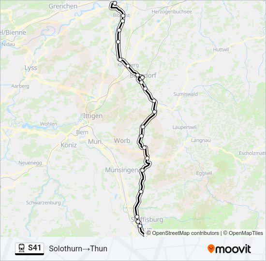 S41 Train Line Map