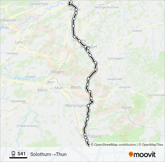 S41 Train Line Map