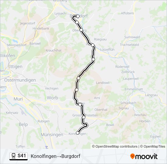 S41 Train Line Map