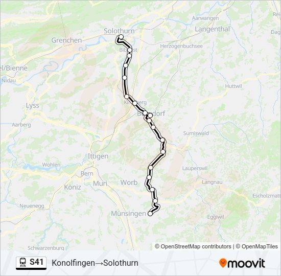 S41 Train Line Map