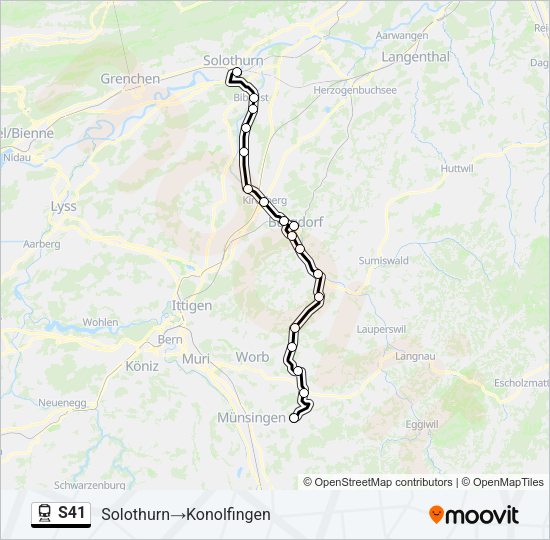 S41 Train Line Map