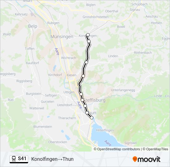 S41 Train Line Map