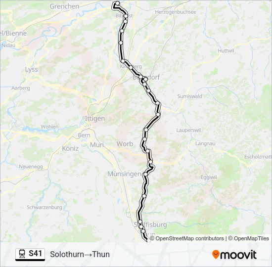 S41 Train Line Map