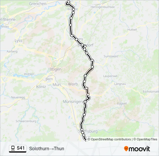 S41 Train Line Map