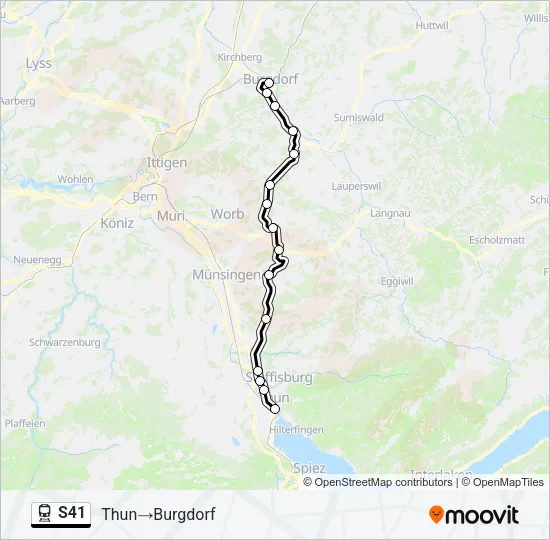 S41 Train Line Map