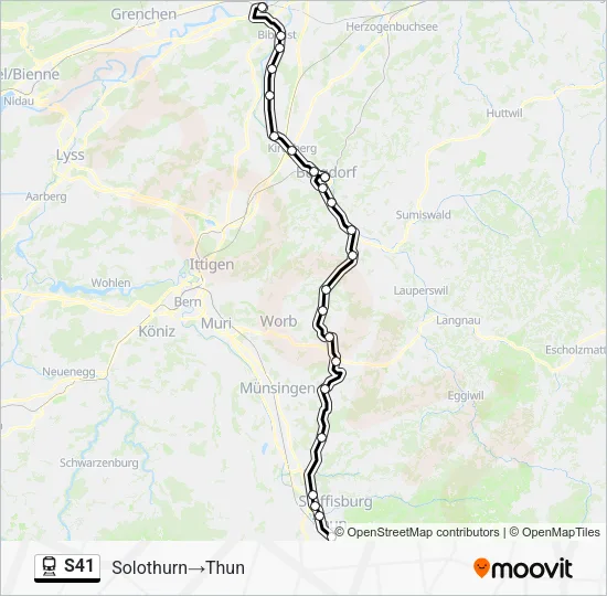 S41 Train Line Map