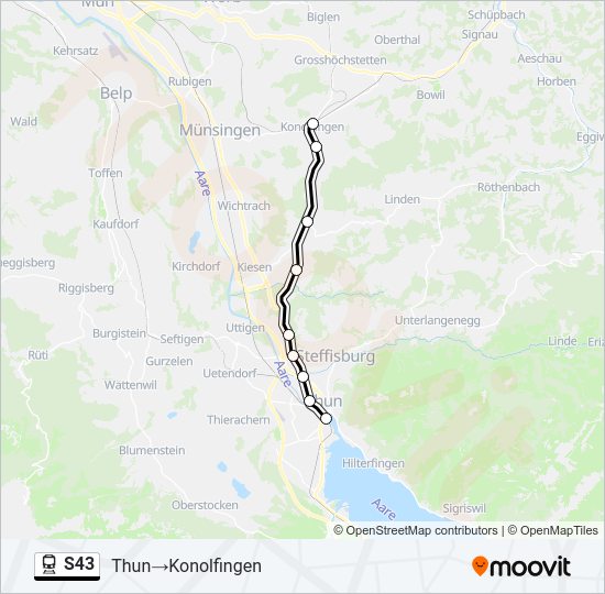 S43 Train Line Map