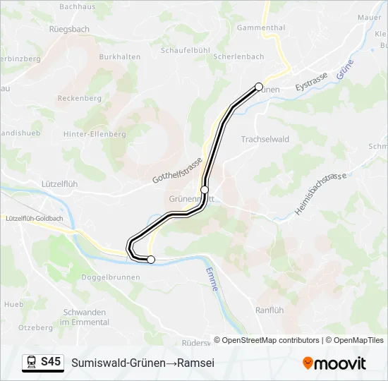 S45 Train Line Map