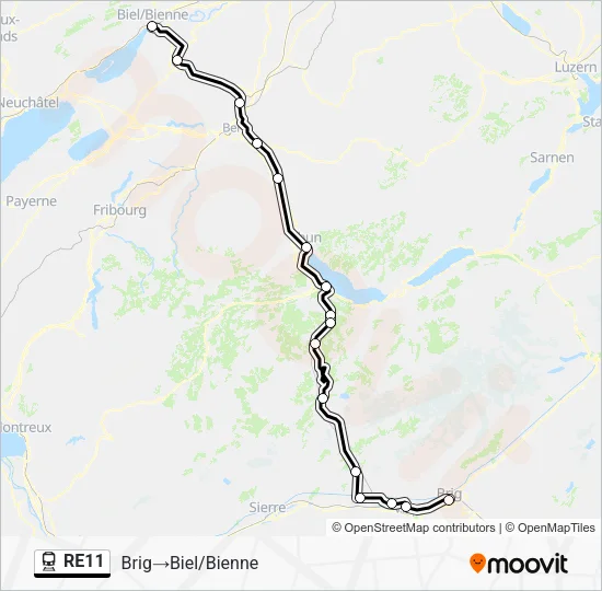 RE11 Train Line Map