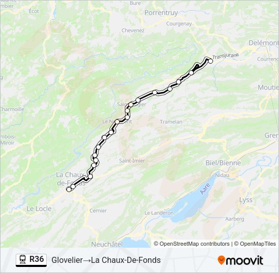 R36 Train Line Map