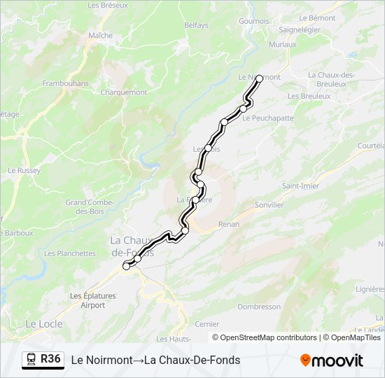 R36 Train Line Map
