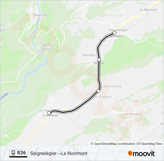 R36 Train Line Map