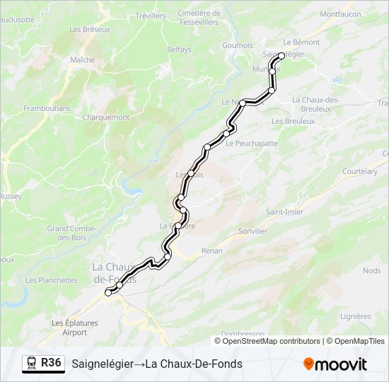 R36 Train Line Map