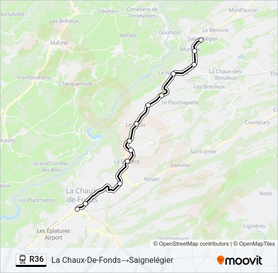 R36 Train Line Map