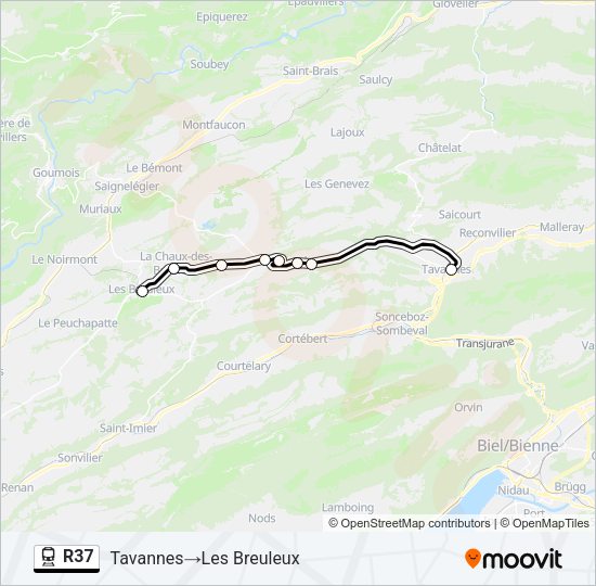 R37 Train Line Map