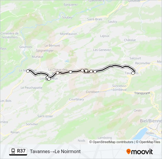 R37 Train Line Map
