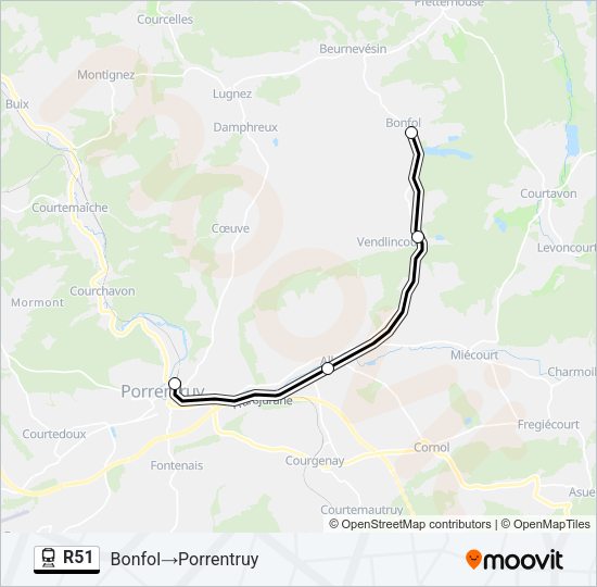 R51 Train Line Map