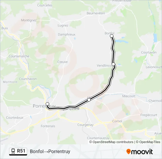 R51 Train Line Map