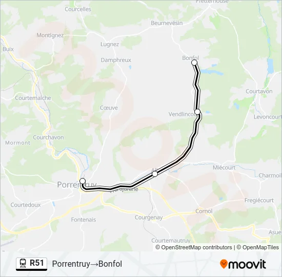 R51 Train Line Map