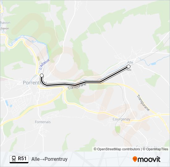 R51 Train Line Map