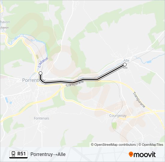 R51 Train Line Map