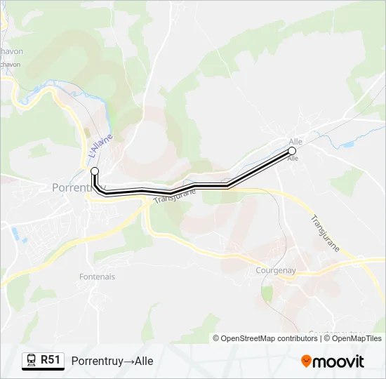 R51 Train Line Map