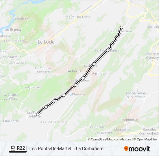 R22 Train Line Map