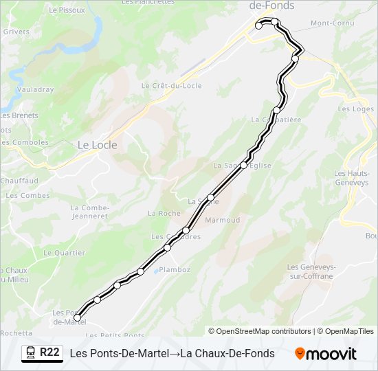 R22 Train Line Map