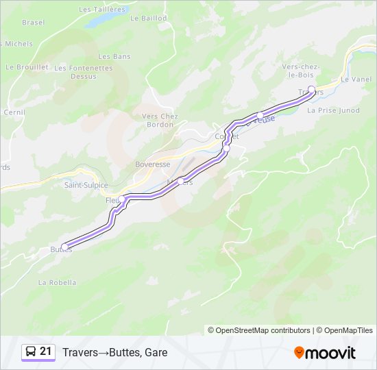 21 bus Line Map