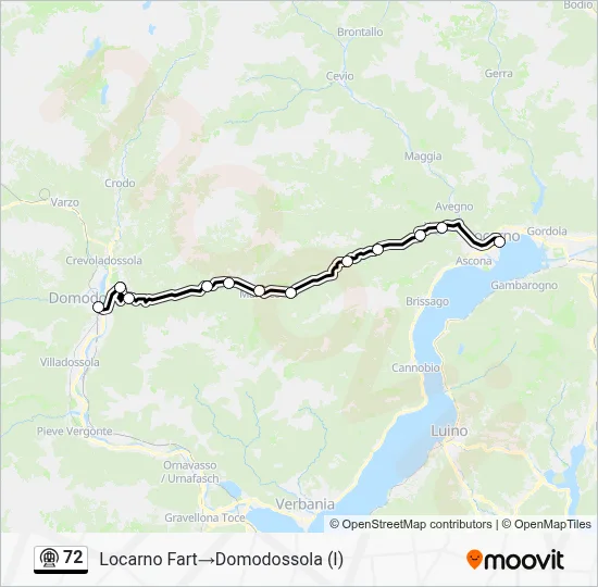 Metrolinie 72 Karte