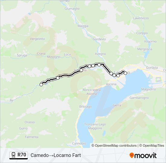 R70 Train Line Map
