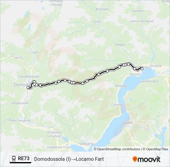 Plan de la ligne RE73 de train