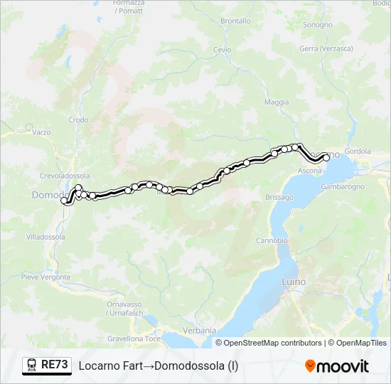 Plan de la ligne RE73 de train