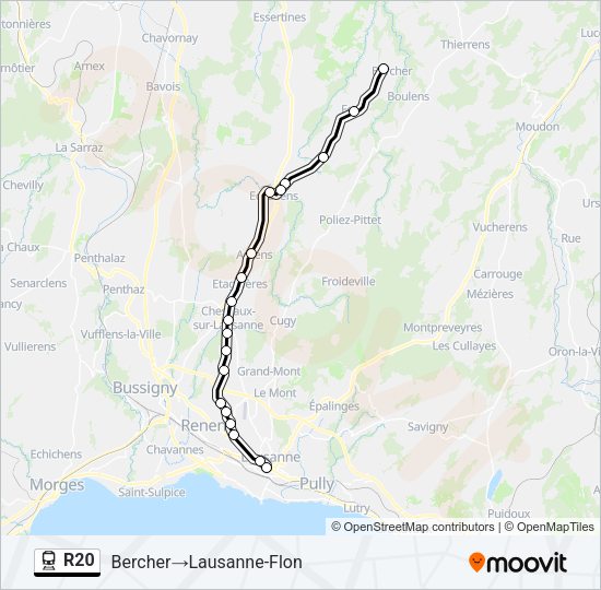 R20 Train Line Map